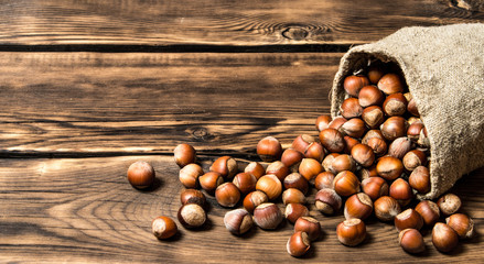 Hazelnuts in the old bag.