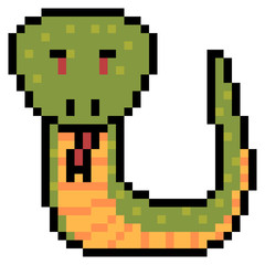illustration design pixel art snake