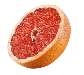 slice of grapefruit on a white background