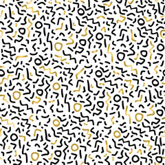 Abstract seamless pattern in gold 80s fashion