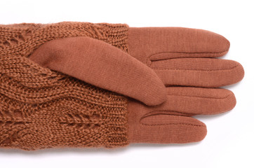 gloves orange color isolated on white