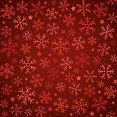 Naklejka na ściany i meble Christmas festive snowflakes seamless background