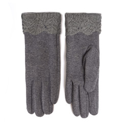 women's gray gloves isolated on white