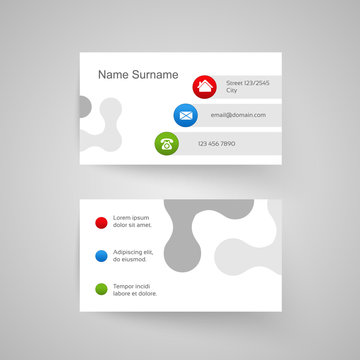 Vector modern business card, white simple template