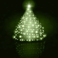 Christmas beautiful snowflakes and shining stars tree