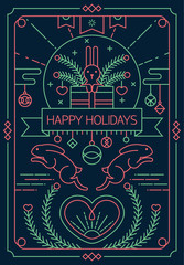 Happy holidays greeting card design