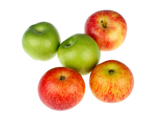 fresh colorful apples isolated on white
