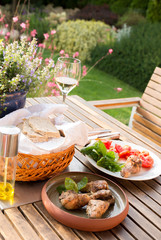 Lunch in the garden.