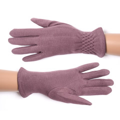 women's pink gloves isolated on white