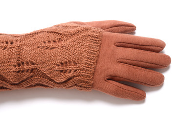 gloves orange color isolated on white