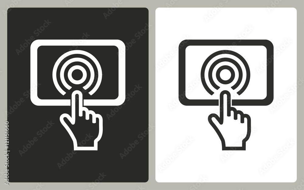 Poster digital interaction - vector icon.