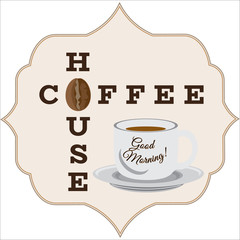Coffee House template. Coffee house design in flat.