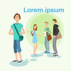 Fototapeta premium Student Group University Education School Pupils Crowd Communication
