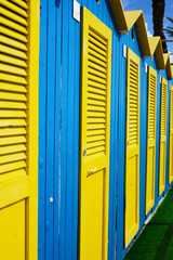 colorful cabins  by the sea