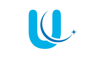 letter U logo satellite