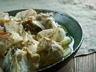 french stewed potatoes with chicken.