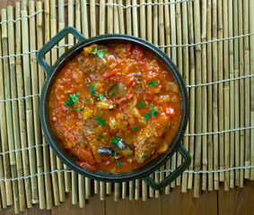 Turkish kofte  with vegetables