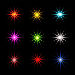 Collection of sparkle vector. Sparkles colored symbols. Sparkle star. Symbols sparkling stars.