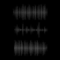 Collection of waveform. Vector illustration for club, radio, party, or the audio technology advertising background.