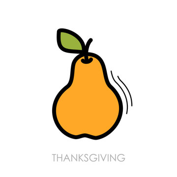 Pear icon. Harvest. Thanksgiving vector