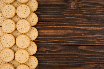 Cookies on the old wooden table.