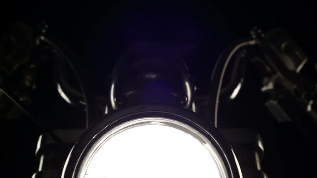 Motorcycle headlight  dolly on black