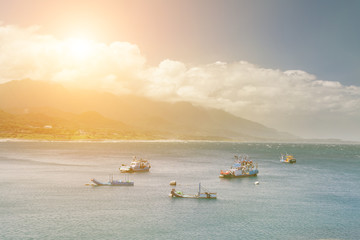 Landscape of sea and boat