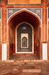 Keuken spatwand met foto Arch with carved marble window. Humayun's tomb, Delhi © Dmitry Rukhlenko