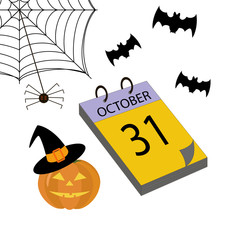 Calendar halloween illustration