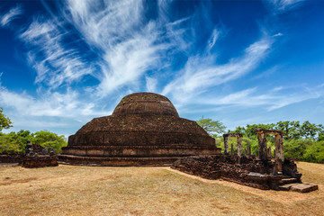 Ancient Buddhist dagoba stupa Pabula Vihara. Sri Lanka