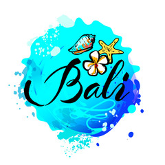 Welcome to Bali concept in vintage graphic style