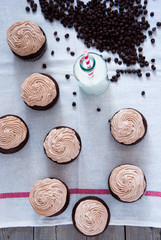 Chocolate cupcakes with Chocolate frosting