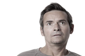 Fototapeta premium Portrait of adult man on white background