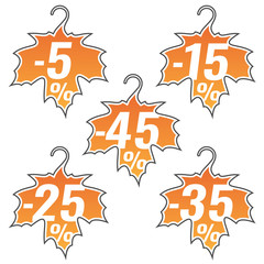 Maple Leaf. Percent. Autumn discounts.