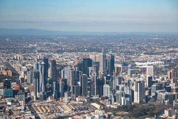 Fototapeta na wymiar Aerial view of Melbourne city, Australia