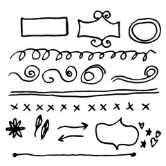 Doodle sketchy Hand drawn sketch hand drawn elements of Banners.Vector illustration