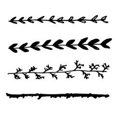 Doodle Floral border.vector illustration