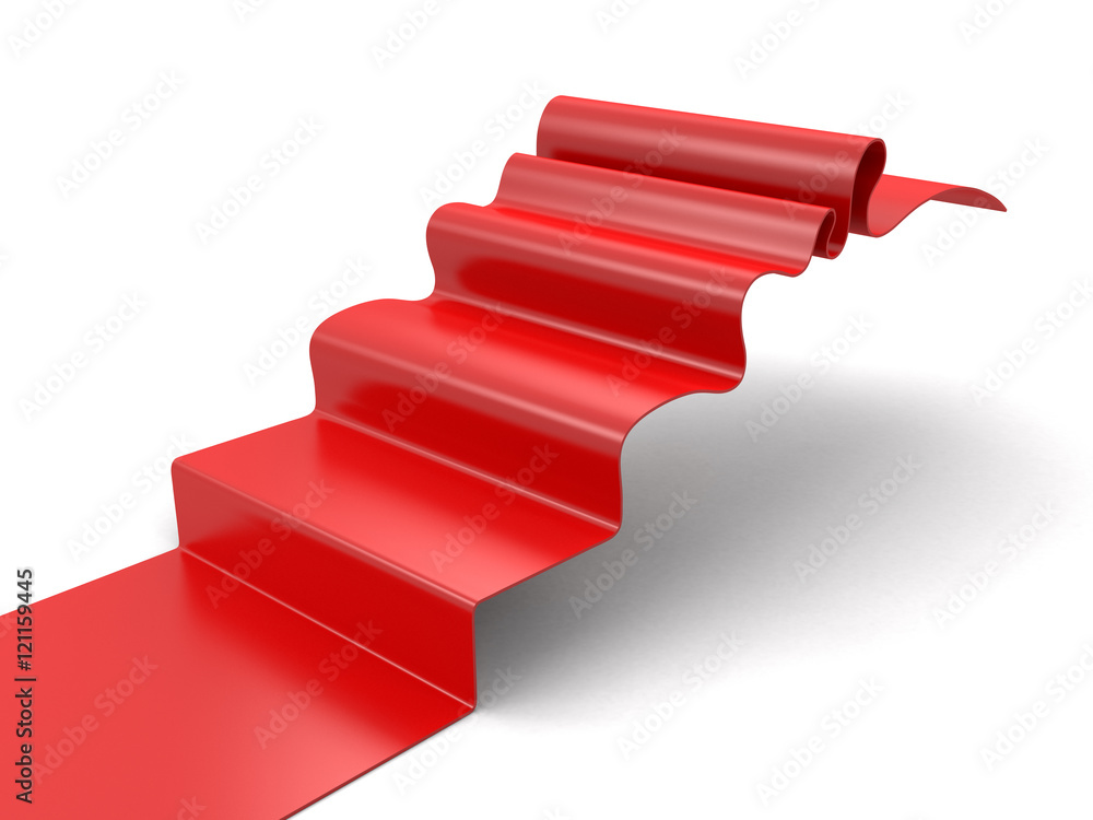 Poster red carpet on staircase. image with clipping path