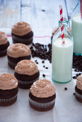 Chocolate cupcakes with Chocolate frosting