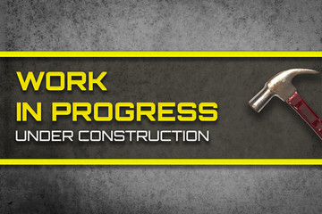 Work in progress under construction web page banner