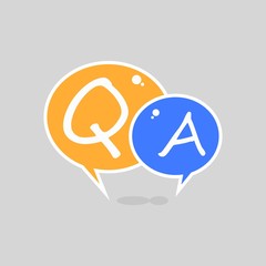 Question and Answer Shiny Flat Bubble Speech Icon