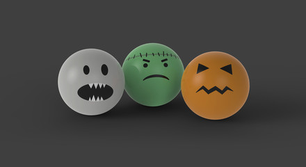 Fototapeta premium Böse Halloween Smileys