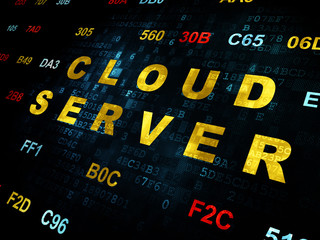 Cloud computing concept: Cloud Server on Digital background