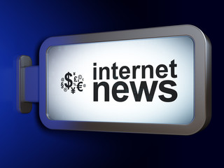 News concept: Internet News and Finance Symbol on billboard background