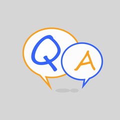 Question and Answer Bubble Speech Icon with Border