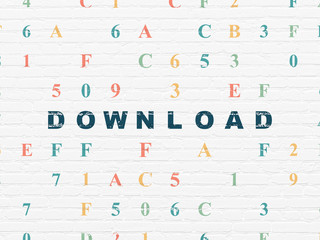 Web development concept: Download on wall background