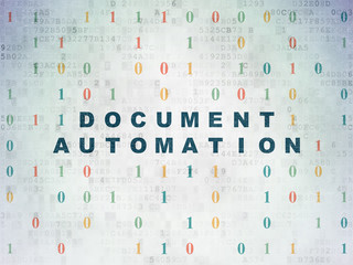 Fototapeta na wymiar Business concept: Document Automation on Digital Data Paper background