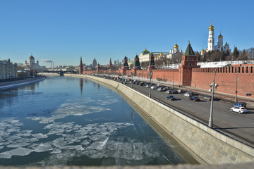 The Kremlin embankment in Moscow.