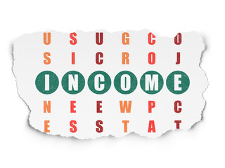 Obraz premium Finance concept: Income in Crossword Puzzle