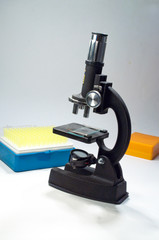 The microscope on a white background.